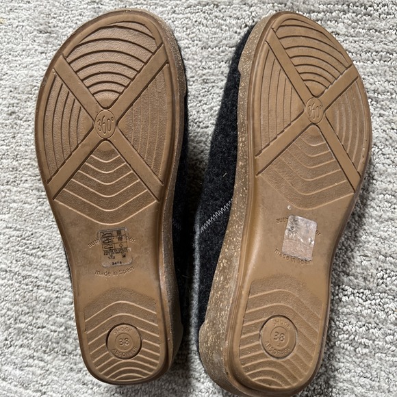 Taos Woollery Clogs Women's Charcoal Wool Lined SlipOn Shoes Size US 7-7.5 EU 38 - Picture 6 of 7
